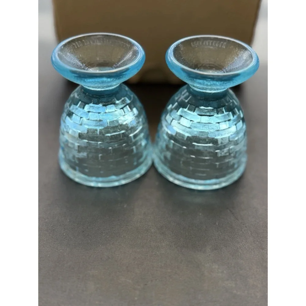 Longaberger Pottery SET OF TWO ROBINS EGG BLUE EGG CUPS